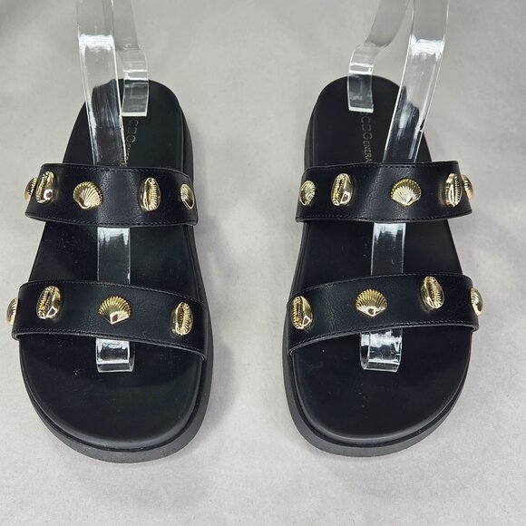 Bcbgeneration Women's Jolen 35MM Shell-Embellished Faux-Leather Platform Sandals - Picture 1 of 6